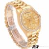 Rolex Day Date 118348 Champagne Jubilee Diamond Dial Yellow Gold 36mm Unisex Replica Watch