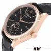 Rolex Cellini Dual Time 50525 Black Dial Black Leather Strap 39mm Mens Replica Watch