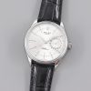 Rolex Cellini Date 50519 Black Leather Silver Dial 39mm Mens Replica Watch