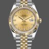 2022 Rolex Datejust Champagne Diamond Dial Two Tone M126333-0012 41mm Mens Replica Watch