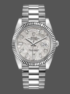 Rolex Day-Date 228239 Meteorite Grey Dial Fluted Bezel 40mm Mens Replica Watch