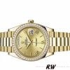 Rolex Day-Date 228348RBR Champagne Roman Dial Diamond Bezel 40mm Mens Replica Watch