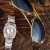 Rolex Oyster Perpetual Air-King 114234 Silver Orange Arabic Dial 34mm Unisex Replica Watch