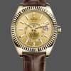 Rolex Sky-Dweller 326138 Champagne Dial Yellow Gold 42MM Mens Replica Watch