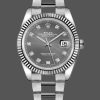 Rolex Datejust 126334 Fluted Bezel Dark Rhodium Grey Dial 41MM Mens Replica Watch