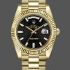 Rolex Day-Date 228238 Black Diamond Dial Fluted Bezel 40mm Mens Replica Watch