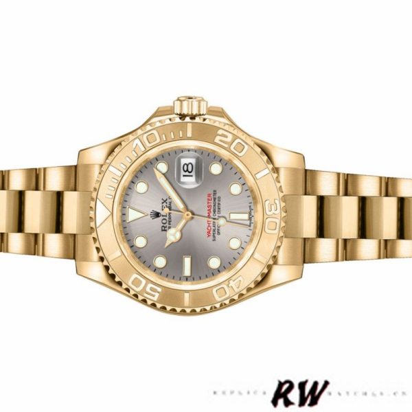 Rolex Yacht Master 169628 Yellow Gold Grey Dial 29MM Lady Replica Watch