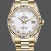 Rolex Day-Date 118338 Yellow gold White Roman Dial 36mm Unisex Replica Watch