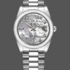 Rolex Day-Date 118206 Platinum White Mother of Pearl Diamond Dial 36mm Unisex Replica Watch