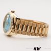 Rolex Day-Date 128238 Fluted Bezel Turquoise Diamond Dial 36MM Unisex Replica Watch