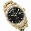 Rolex Day Date 118238 Yellow Gold Black Dial Stainless Steel 36mm Mens Replica Watch