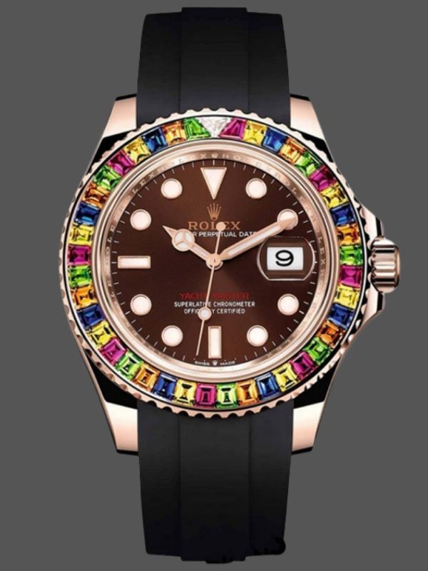 Rolex Yacht Master 116695 Black Rubber Strap Brown Dial 40MM Mens Replica Watch
