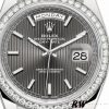 Rolex Day-Date 228349RBR Dark Rhodium Dial Diamond Bezel 40mm Mens Replica Watch