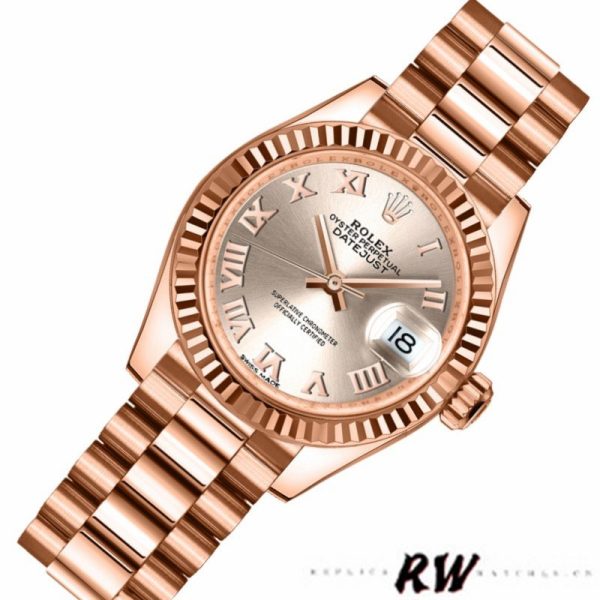 Rolex Datejust 279166 Dark Grey Roman Numeral Dial Domed Bezel 28mm Lady Replica Watch