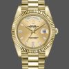 Rolex Day-Date 228238 Champagne Diamond Dial Fluted Bezel 40mm Mens Replica Watch