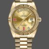 Rolex Day-Date 218238 Champagne Ruby Dial Yellow Gold 41MM Mens Replica Watch