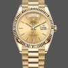Rolex Day-Date 128238 Fluted Bezel Champagne Index Dial 36MM Unisex Replica Watch