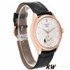 Rolex Cellini Dual Time 50525 Silver Dial Black Leather Strap 39mm Mens Replica Watch