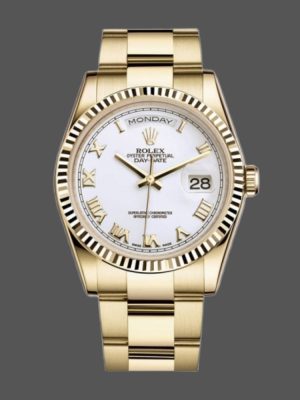 Rolex Day-Date 118238 White Roman numeral dial 36mm Unisex Replica Watch