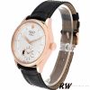 Rolex Cellini Dual Time 50525 Silver Dial Black Leather Strap 39mm Mens Replica Watch