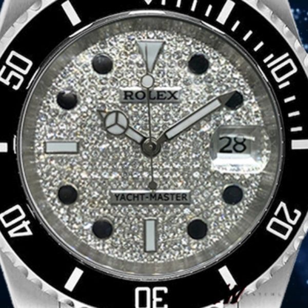 Rolex Yacht Master 116695 Stainless Steel Diamond Paved Dial 40MM Mens Replica Watch
