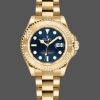 Rolex Yacht Master 169628 Yellow Gold Blue Dial 29MM Lady Replica Watch