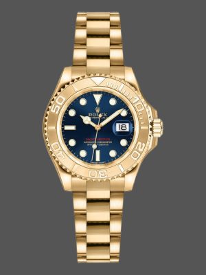 Rolex Yacht Master 169628 Yellow Gold Blue Dial 29MM Lady Replica Watch