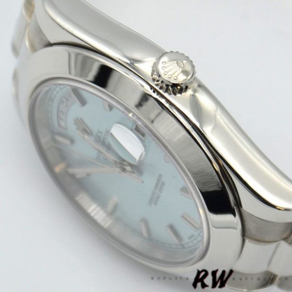 Rolex Day-Date 218206 Ice Blue Index Dial Platinum 41MM Mens Replica Watch