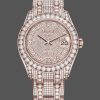 Rolex Pearlmaster 86405RBR Everose Gold Paved Diamond dial 39mm Mens Replica Watch