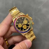 Rolex Daytona 116598 Yellow Gold Black Diamond Dial 40MM Mens Replica Watch
