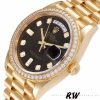 Rolex Day-Date 128348RBR Dark Grey Dial Yellow Gold 36MM Unisex Replica Watch