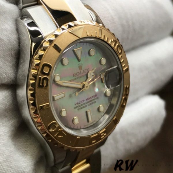 Rolex Yacht Master 169623 Steel Yellow Gold Black MOP Dial 29MM Lady Replica Watch
