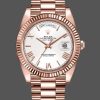 Rolex Day-Date 228235 White Roman Numeral Dial Fluted Bezel 40mm Mens Replica Watch