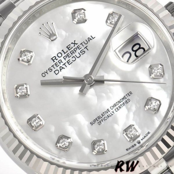 Rolex Datejust 126234 White Mother of Pearl Diamonds Dial 36MM Unisex Replica Watch