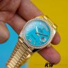 Rolex Day-Date 128348RBR Turquoise Diamond Dial Yellow Gold 36MM Unisex Replica Watch