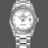 Rolex Day Date 118339 White Gold white Dial Fluted Bezel 36mm Unisex Replica Watch