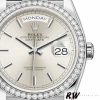 Rolex Day-Date 128349RBR Silver Index Dial Diamond Bezel 36MM Unisex Replica Watch