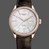 Rolex Cellini Date Rose Gold Silver Crocodile Leather Strap 50515 39mm Mens Replica Watch