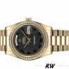 Rolex Day-Date 218348 Concentric Circle Black Dial 41MM Mens Replica Watch