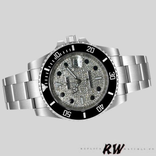Rolex Yacht Master 116695 Stainless Steel Diamond Paved Dial 40MM Mens Replica Watch