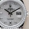 Rolex Day-Date 128349RBR White Mother of Pearl Dial Diamond Bezel 36MM Unisex Replica Watch