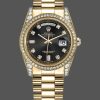 Rolex Day-Date 118388 Black Diamond Dial 36mm Unisex Replica Watch