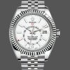 Rolex Sky-Dweller 326934 Fluted Bezel White Dial 42MM Replica Watch
