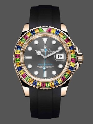 Rolex Yacht Master 116695 Black Rubber Strap Grey Dial 40MM Mens Replica Watch