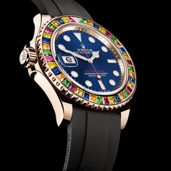 Rolex Yacht Master 116695 Black Rubber Strap Blue Dial 40MM Mens Replica Watch