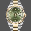 Rolex Datejust 126233 Olive Green Dial Yellow Gold and Oystersteel 36MM Unisex Replica Watch