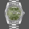 Rolex Day-Date 228239 Olive Green Roman Dial Fluted Bezel 40mm Mens Replica Watch