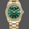 Rolex Day-Date 118388 Yellow Gold Green Index Dial 36MM Unisex Replica Watch