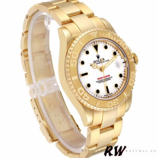 Rolex Yacht Master 168628 White Dial Yellow Gold 35MM Unisex Replica Watch