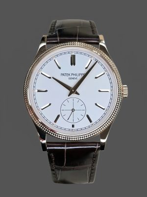 Patek Philippe Calatrava Small Seconds White Dial Leather Strap 6119R 001 Watch
